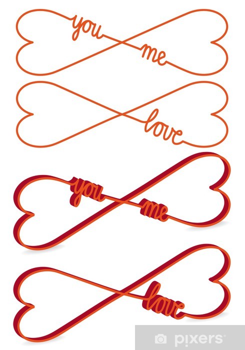 490x700 Heart Shaped Infinity Sign, Vector Sticker