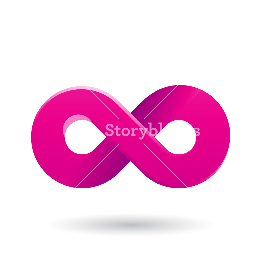1000x1000 Vector Illustration Of Magenta Shaded And Thick Infinity Symbol