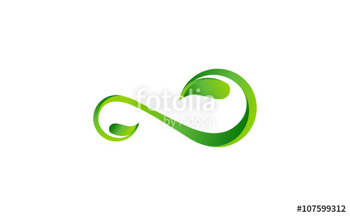 500x308 Infinity Leaf Plant Logo, Leaves Infinity Symbol Icon Vector