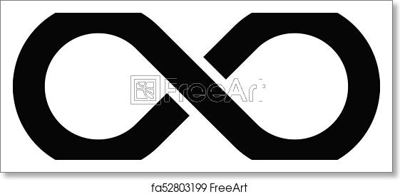 561x273 Free Art Print Of Black Infinity Symbol Icon Simple Flat Vector