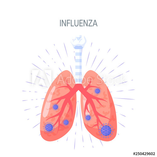 500x500 Influenza Disease Vector Icon In Flat Style