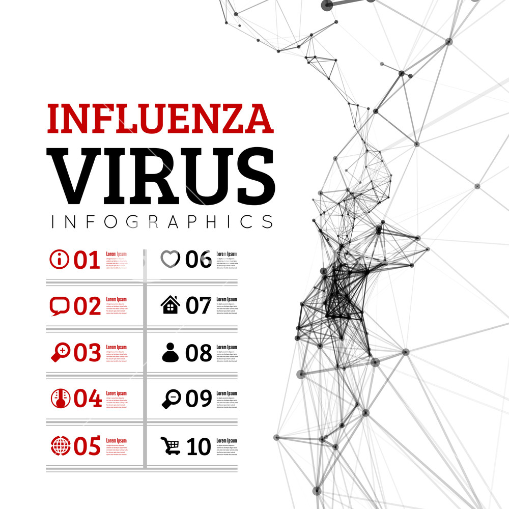 1000x1000 Influenza Virus Vector Illustration In The Style Of Points