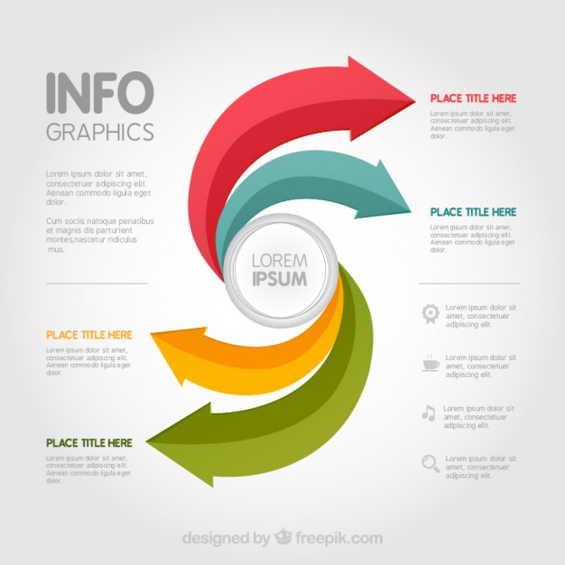 Infographic Template With Colored Arrows Vector Free Download 626x626 Infographic Template With Colored Arrows Vector Free Download