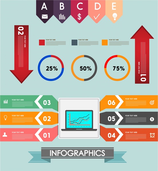 Infographics Vector Illustration With Arrow And Circles Free 552x600 Infographics Vector Illustration With Arrow And Circles Free