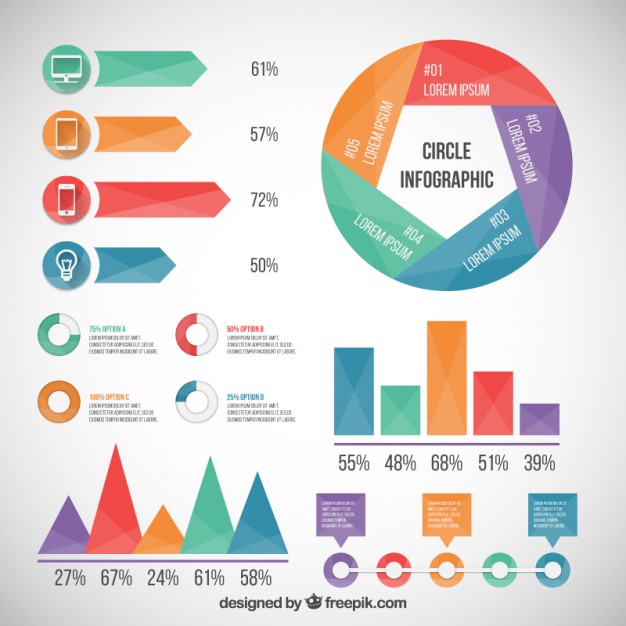 626x626 Colored Infographic Elements Vector Premium Download