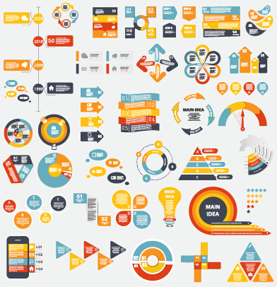 392x406 Infographic Elements Material Vector Set Free Download
