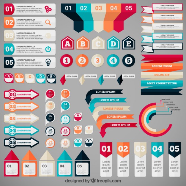 626x626 Colorful Infographic Elements Vector Free Download