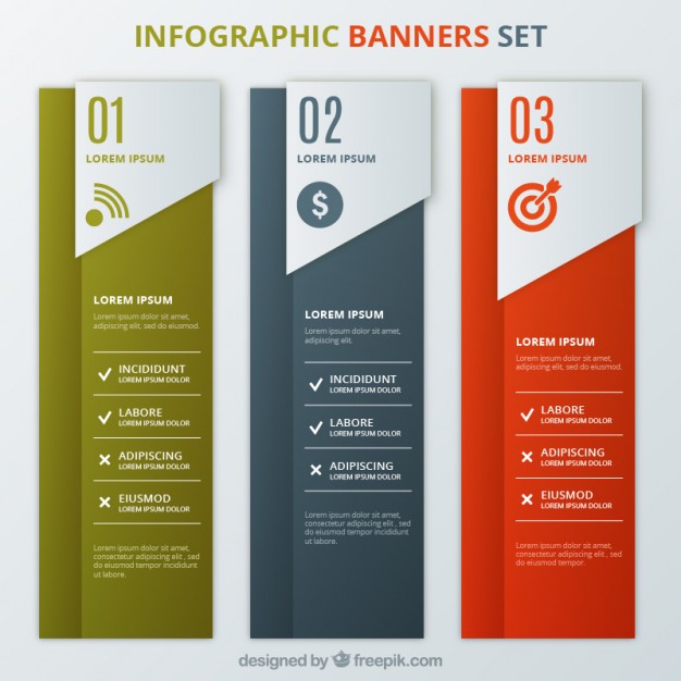 Infographic Banners Template Set Vector Free Download 626x626 Infographic Banners Template Set Vector Free Download