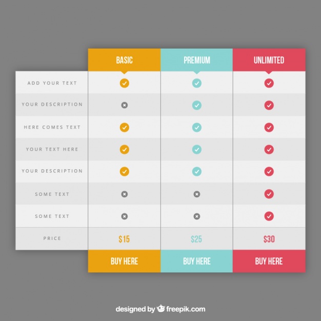 Table Chart Design Graphic 