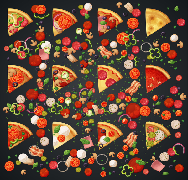 600x574 Pizza And Ingredients Vector Free Download