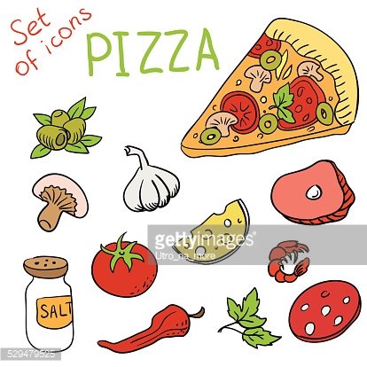 414x414 Set Of Icons Pizza Ingredients