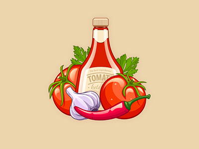400x300 Tomato Ketchup Icon With Ingredients