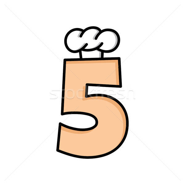 600x600 Chef Hat Logo Logotype With Number Initial Vector Illustration