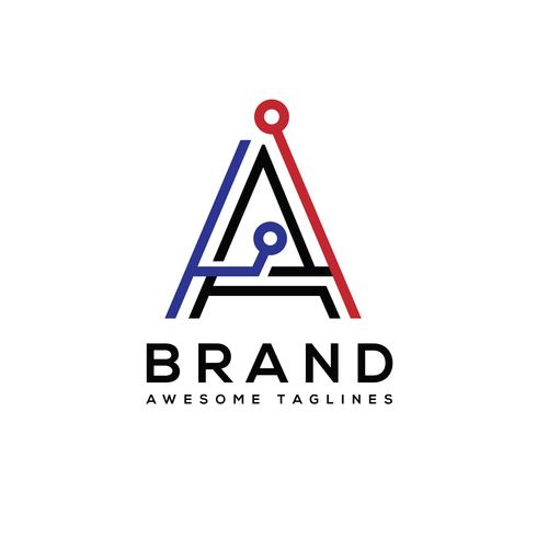 490x490 Creative Initial Letter A Tech Logo Vector, Perfect For Technology