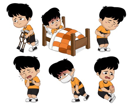 450x360 Kid Get Sick,he Has High Temparature,tootache,stomachache,knee