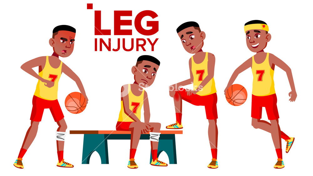 1000x563 Seating Basketball Sportsman Athlete With Leg Injury Vector
