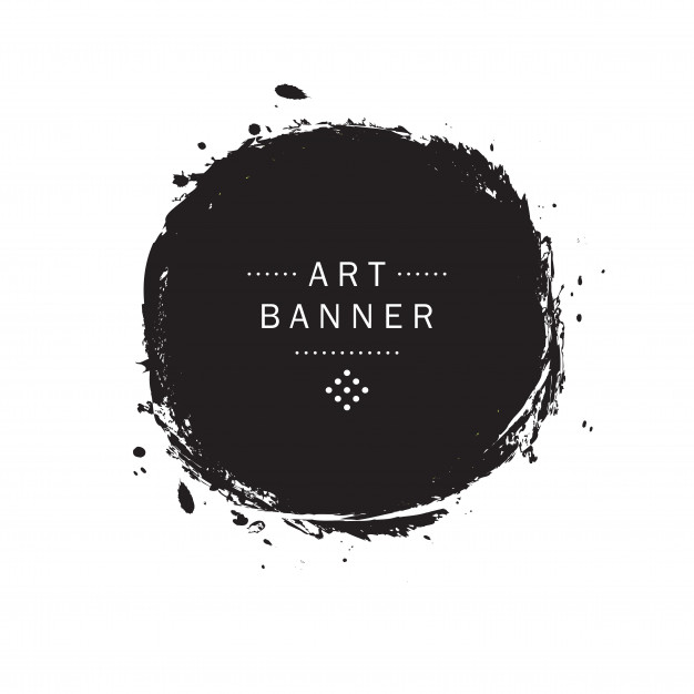 626x626 Ink Blot And Drops Banner Vector Illustration Vector Premium