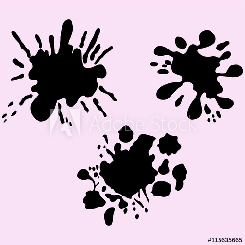 500x500 Set Ink Blot Vector