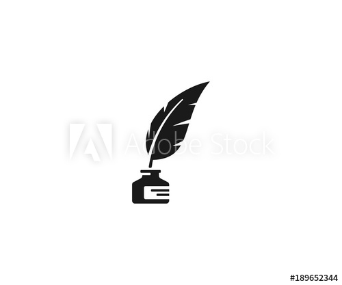 500x417 Inkwell And Feather Pen Logo Template Ink Bottle And Quill Pen