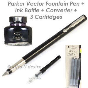 300x300 Parker Vector Black Ct Fountain Pen +converter Black Ink