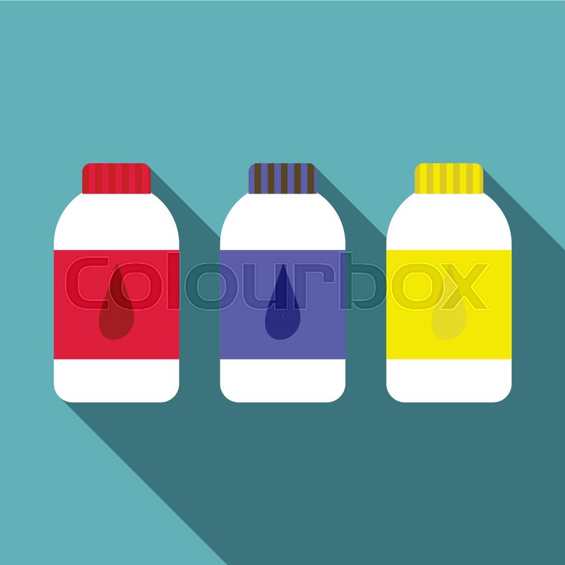 800x800 Printer Ink Bottles Icon Flat Stock Vector Colourbox