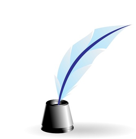 439x450 Vector Feather And Ink Bottle Royalty Free Vector Graphics