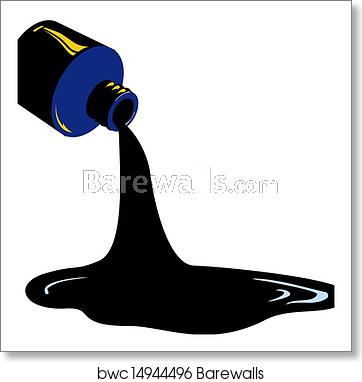362x382 Vector Spilled Ink Bottle Icon Art Print Barewalls Posters