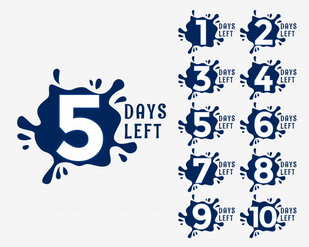 Number Of Days Left In Ink Drop Effect Style Vector Premium Download 626x500 Number Of Days Left In Ink Drop Effect Style Vector Premium Download
