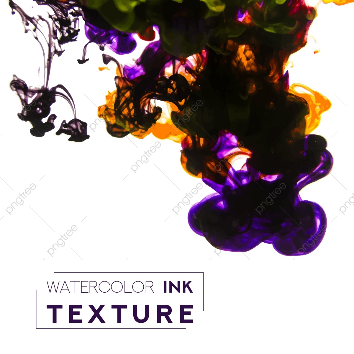 1200x1200 Purple And Yellow Ink In Water, Water, Cover, Paint Png And Vector