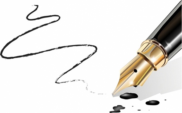590x368 Ink Pen Design Free Vector Download