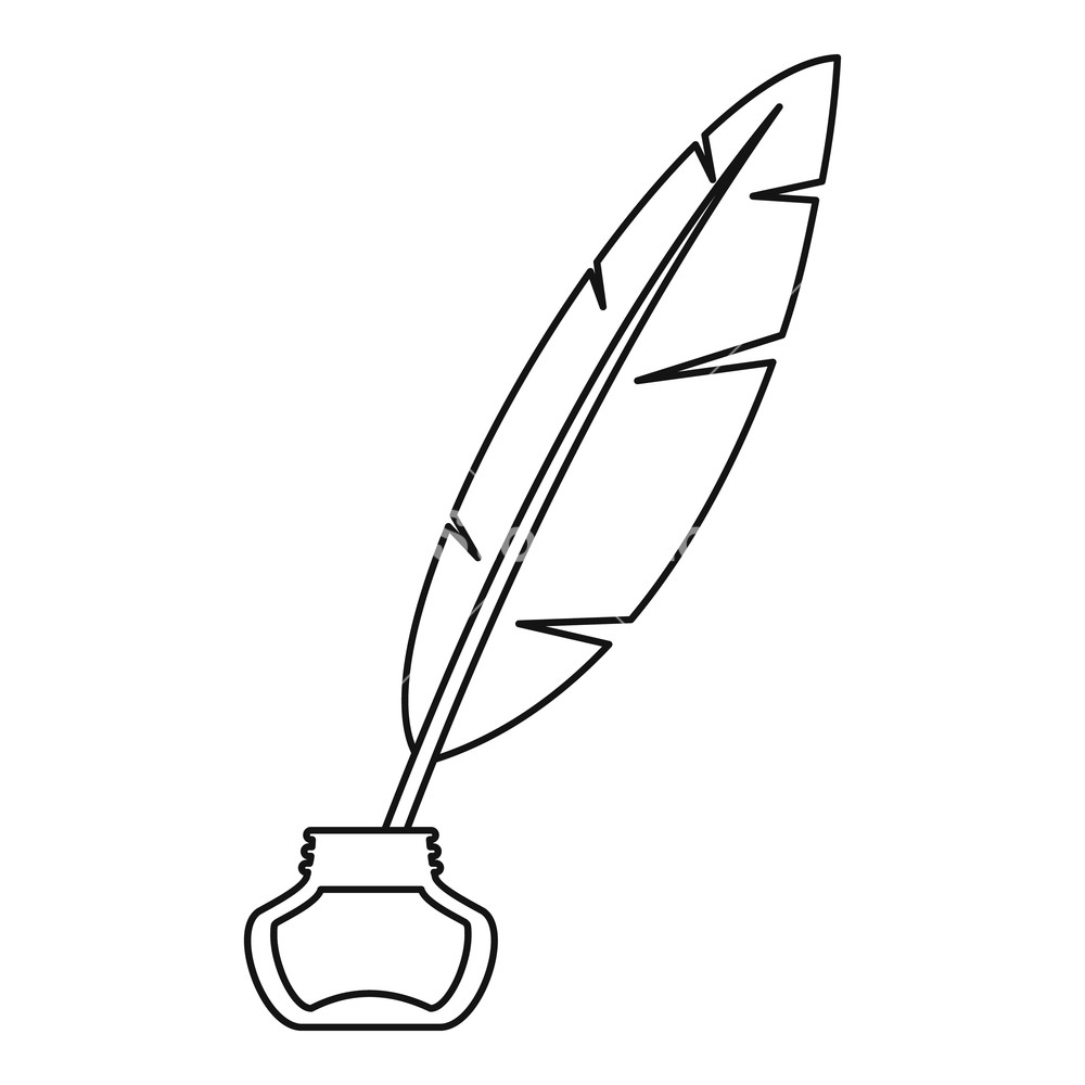 1000x1000 Ink With Pen Icon Outline Illustration Of Ink With Pen Vector