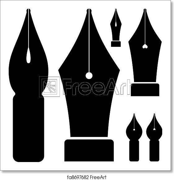 561x581 Free Art Print Of Vector Old Ink Pen Nibs Freeart