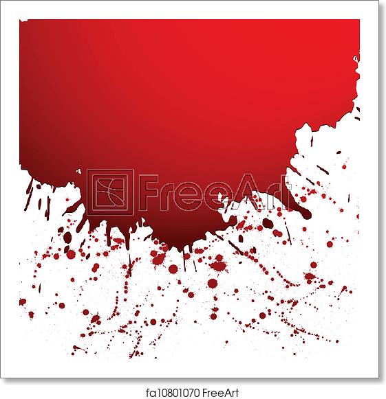 561x581 Free Art Print Of Vector Illustration Of Black Ink Blot Red Drop