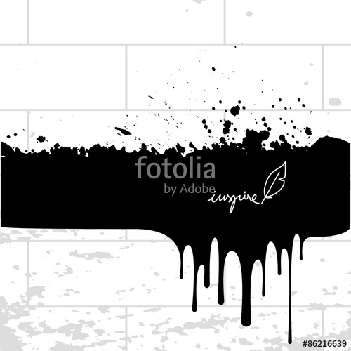 500x500 Ink Splash, Paint Splatter On Brick Wall, Spill Stock Image
