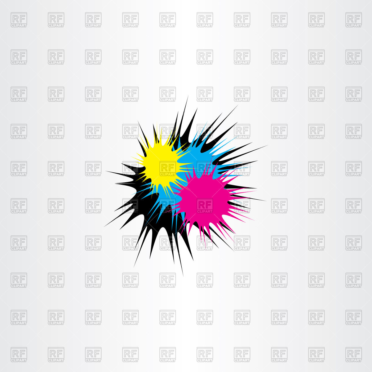 1200x1200 Ink Splash Cmyk Print Icon Vector Image Of Signs, Symbols, Maps