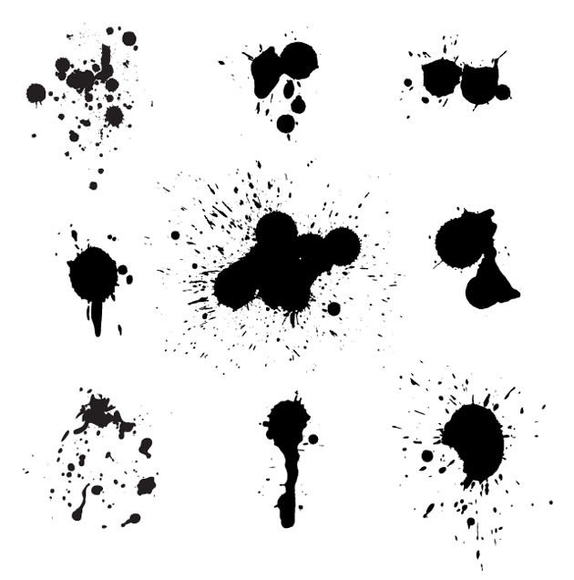 630x636 Ink Splatter Vectors Set