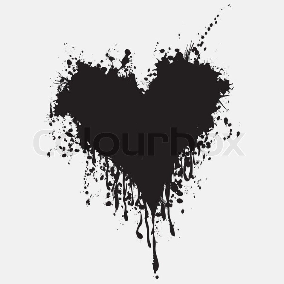 950x950 Grunge Heart Ink Splatter Vector Paint Splat Love Splash Free Image