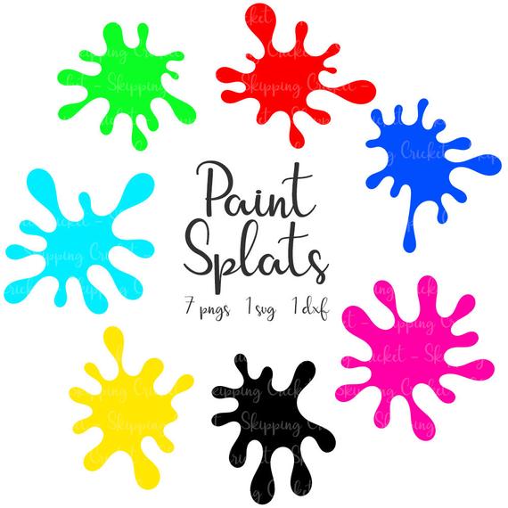 570x570 Paint Splats Dxf Png Silhouette Cricut Vector Etsy