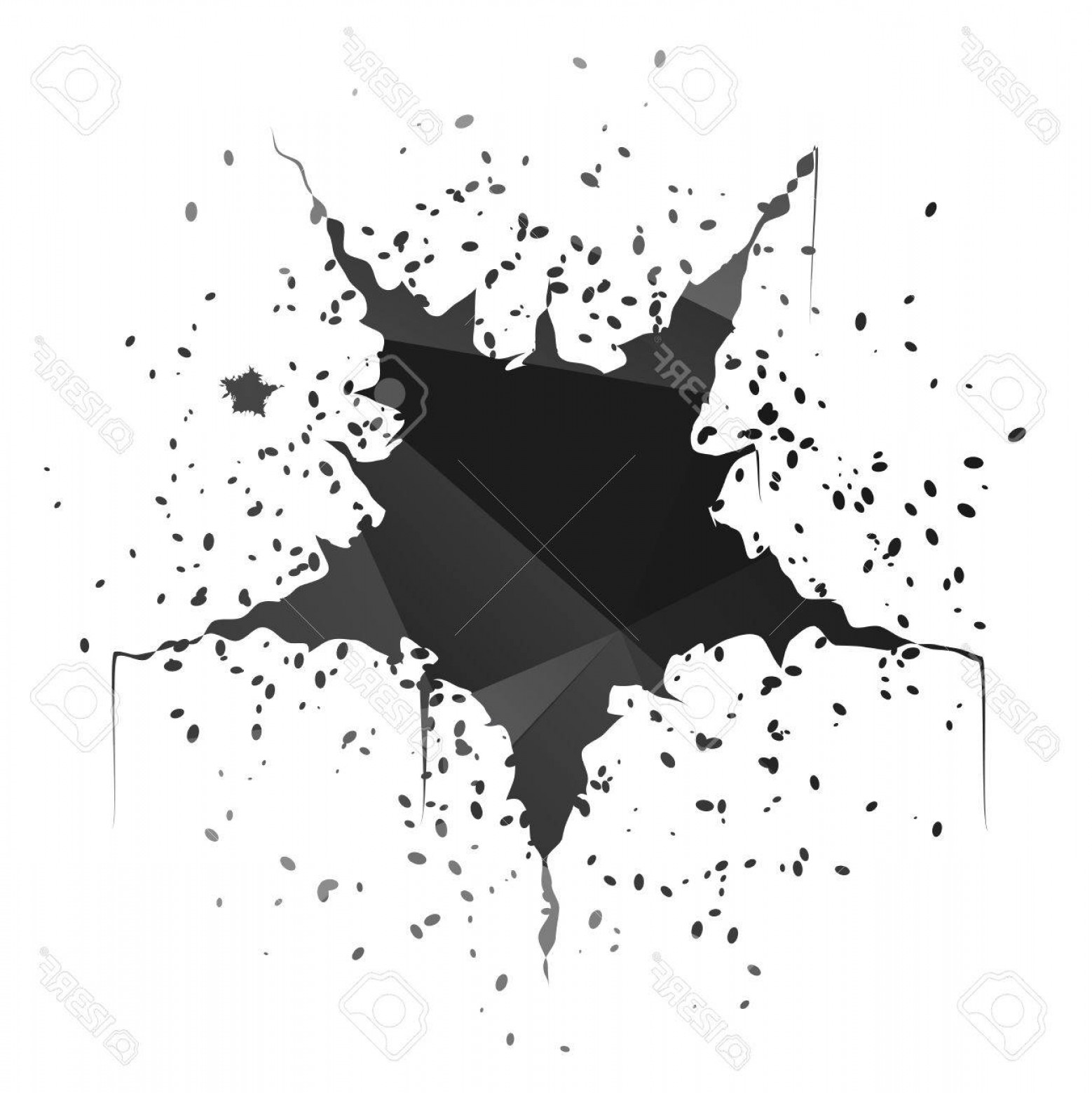 1558x1560 Photostock Vector Dark Black Star Shaped Ink Splatter Isolated