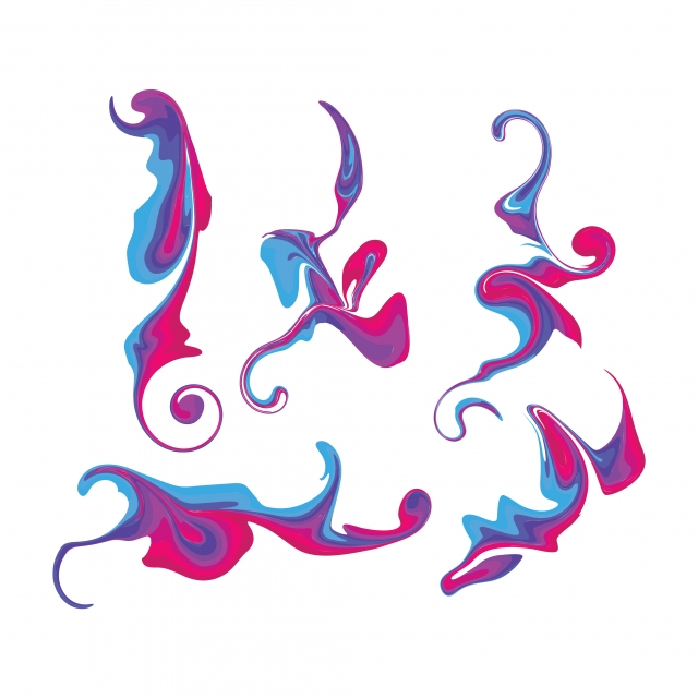 640x640 Ink Splash Colorful Liquid Set Design Collections Vector