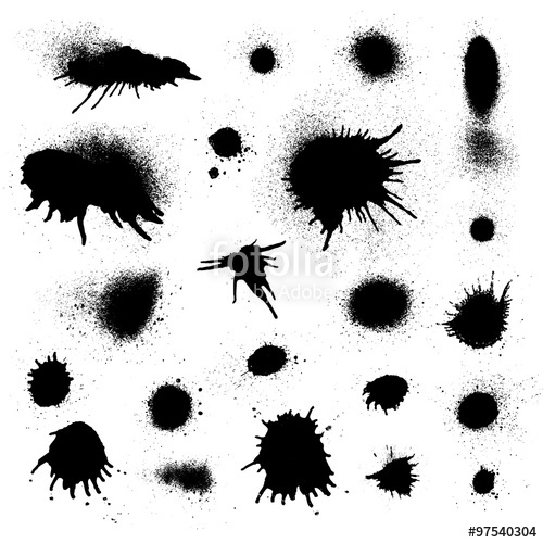 500x500 Black Ink Spot Blot Collection Stock Image And Royalty Free