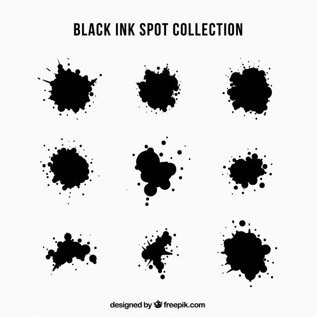 626x626 Set Of Black Ink Spots In Flat Style Free Vector Best Free