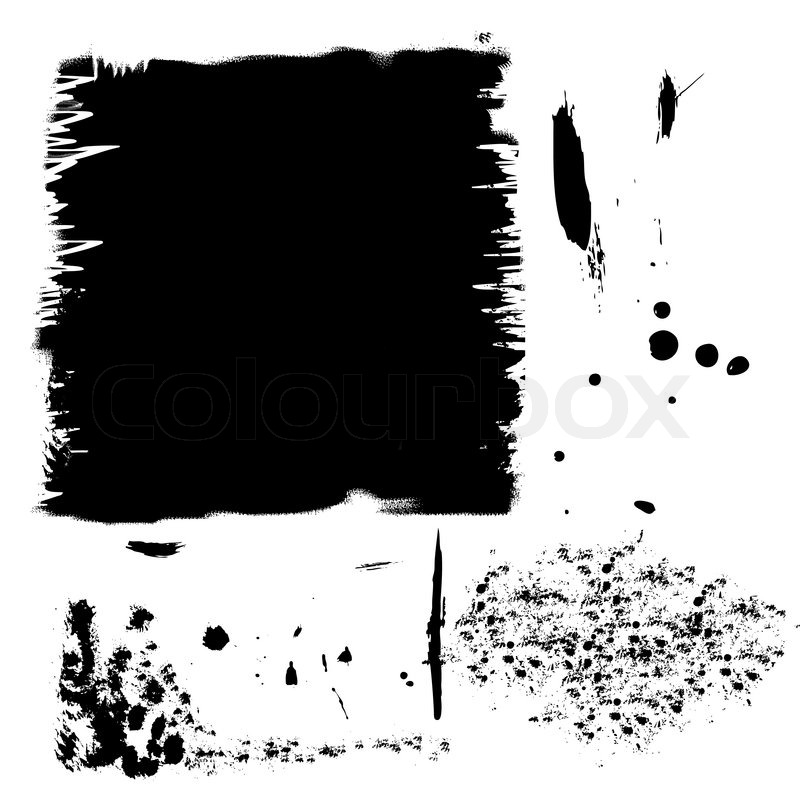 800x800 Set Of Black Vector Ink Spots Stock Vector Colourbox