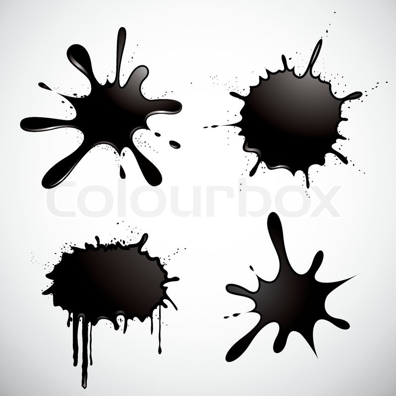 799x800 Set Of Four Black Vector Ink Spots Stock Vector Colourbox