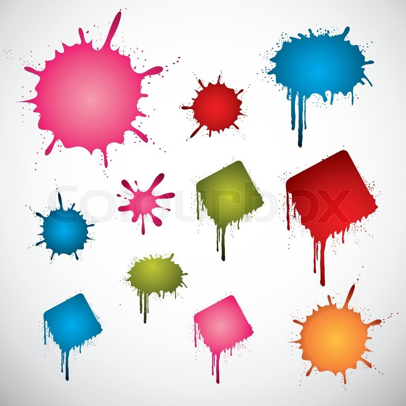 800x800 Various Colored Ink Spots Stock Vector Colourbox