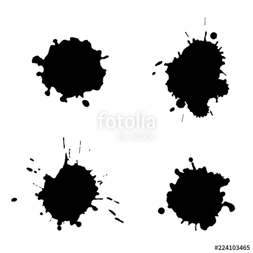 500x500 Black Ink Spots Set, Texture Of Paint Spots Stock Image