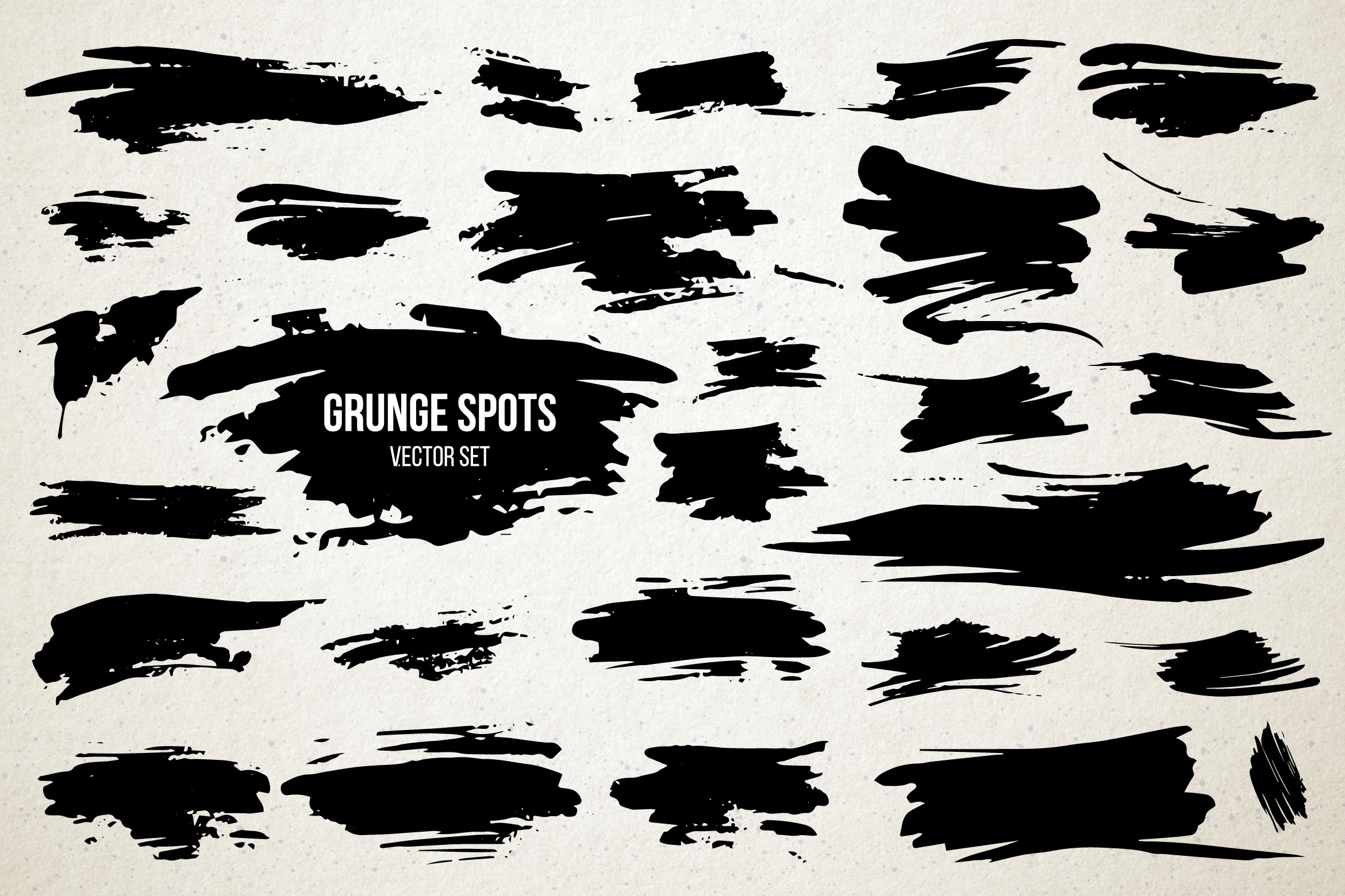 2340x1560 Vector Set Of Grunge Ink Spots Graphic