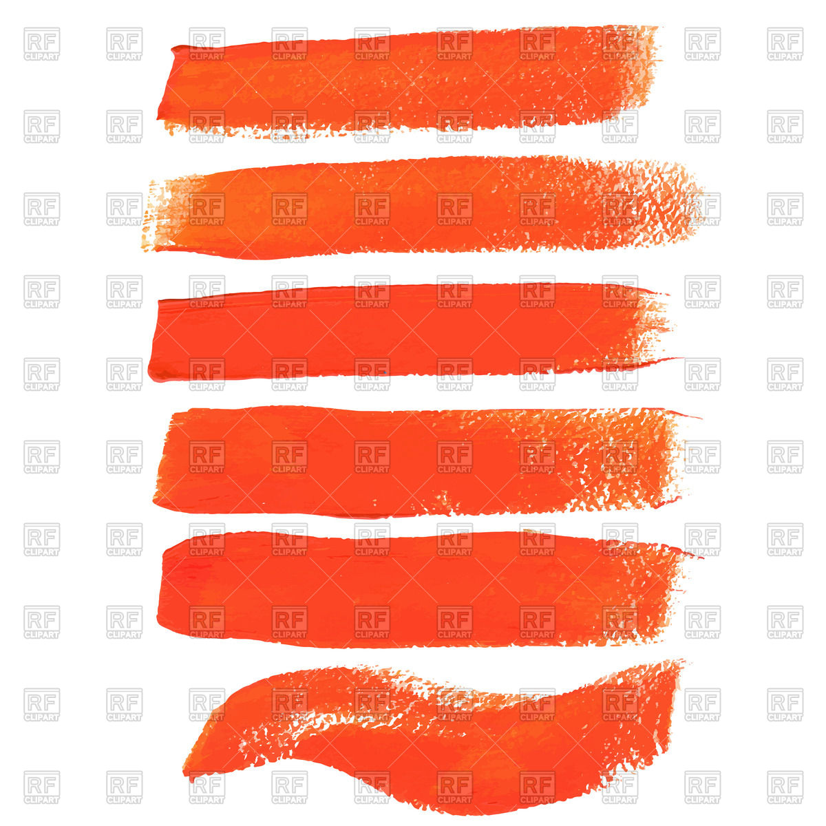 1200x1200 Orange Ink Brush Strokes Vector Image Of Design Elements