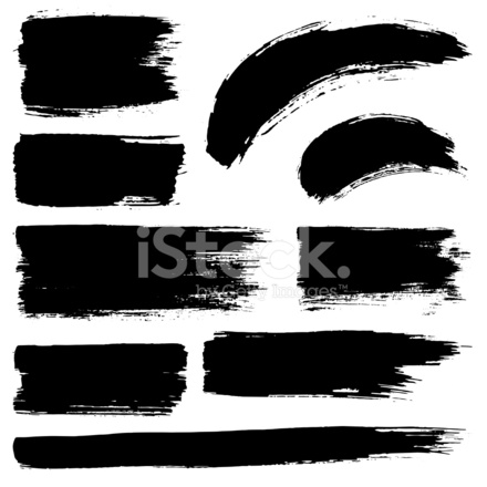 440x440 Vector Ink Stroke Set Stock Vector