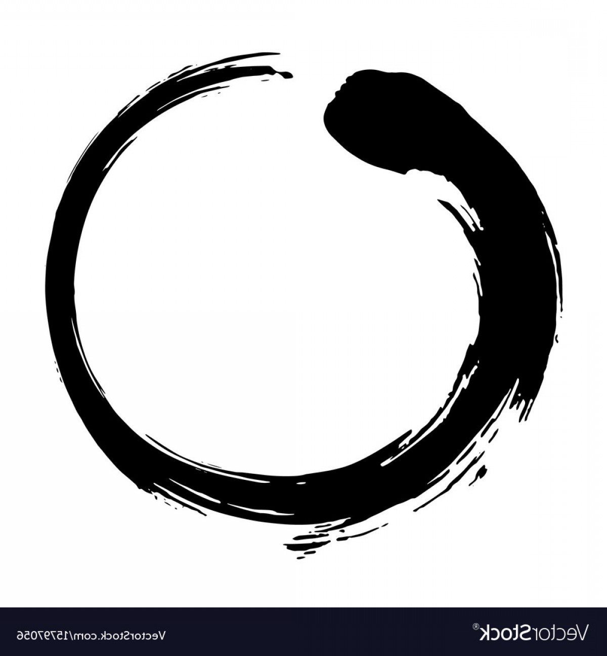 1200x1296 Enso Zen Circle Brush Black Ink Vector Handandbeak
